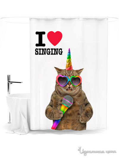 Шторка для ванной, 145*180 см Сирень, цвет мультиколор