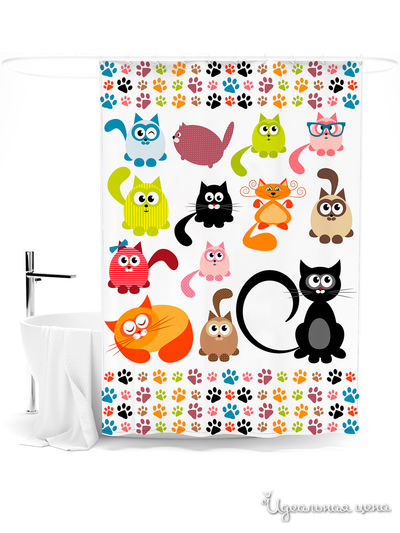 Шторка для ванной, 145*180 см Сирень, цвет мультиколор