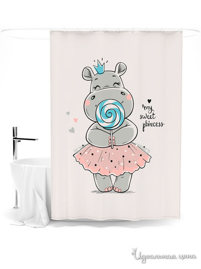 Шторка для ванной, 145*180 см Сирень, цвет мультиколор