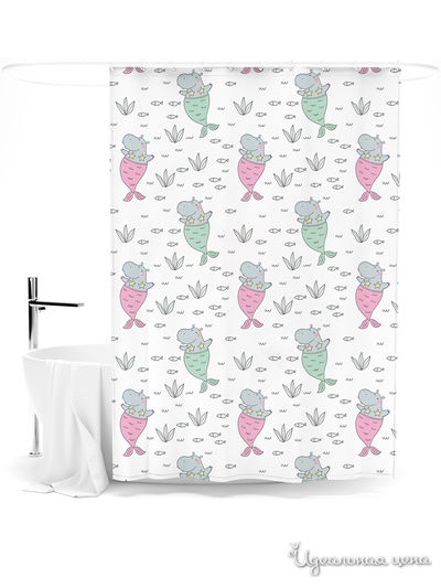 Шторка для ванной, 145*180 см Сирень, цвет мультиколор