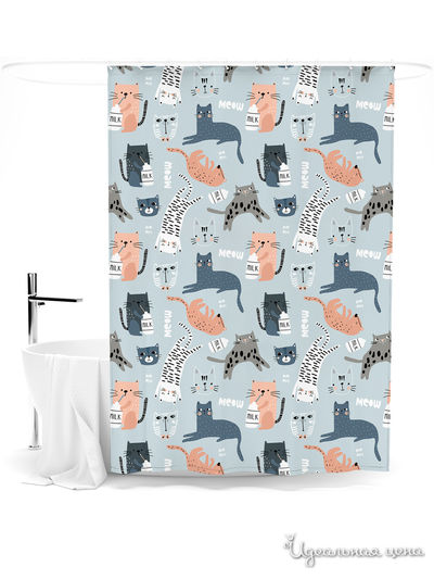 Шторка для ванной, 145*180 см Сирень, цвет мультиколор