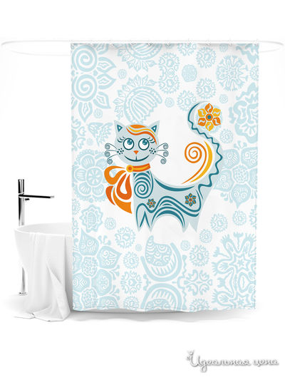 Шторка для ванной, 145*180 см Сирень, цвет мультиколор