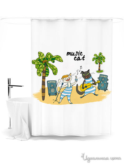 Шторка для ванной, 145*180 см Сирень, цвет мультиколор