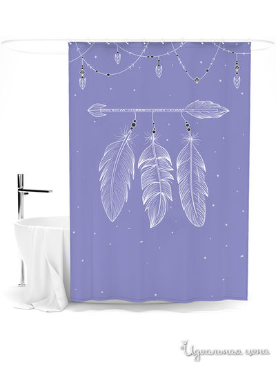 Шторка для ванной, 145*180 см Сирень, цвет мультиколор