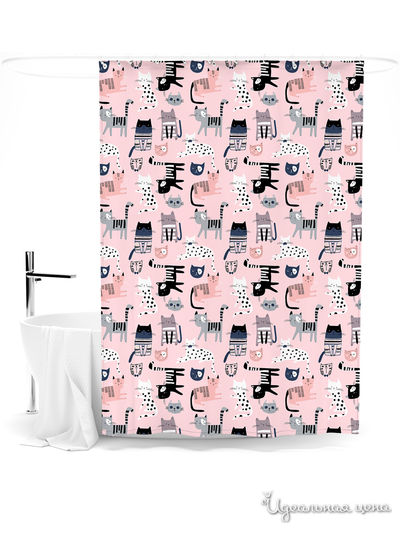 Шторка для ванной, 145*180 см Сирень, цвет мультиколор