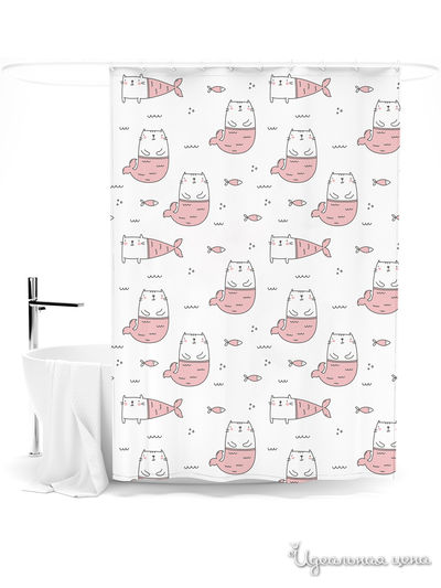 Шторка для ванной, 145*180 см Сирень, цвет мультиколор