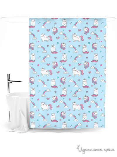 Шторка для ванной, 145*180 см Сирень, цвет мультиколор