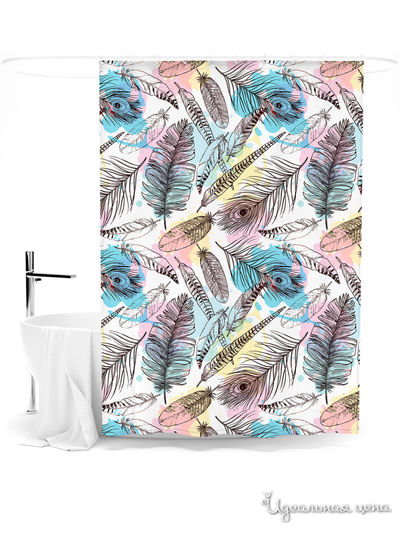 Шторка для ванной, 145*180 см Сирень, цвет мультиколор