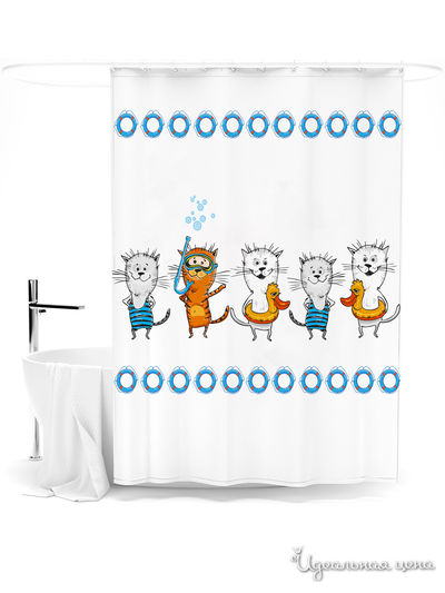 Шторка для ванной, 145*180 см Сирень, цвет мультиколор