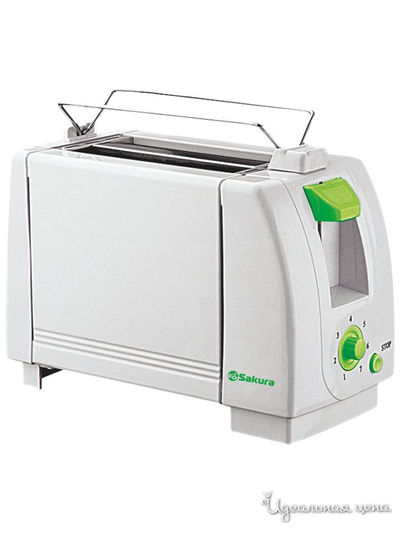 Тостер Sakura, цвет белый, зеленый
