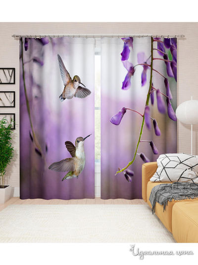Шторы, 145*260 см, 2 шт. Сирень, цвет мультиколор