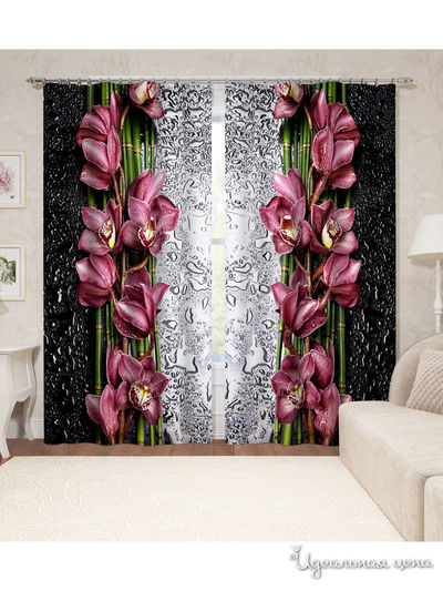 Шторы, 145*260 см, 2 шт. Сирень, цвет мультиколор