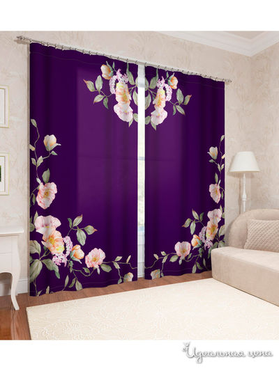 Шторы, 145*260 см, 2 шт. Сирень, цвет мультиколор