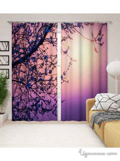 Шторы, 145*260 см, 2 шт. Сирень, цвет мультиколор