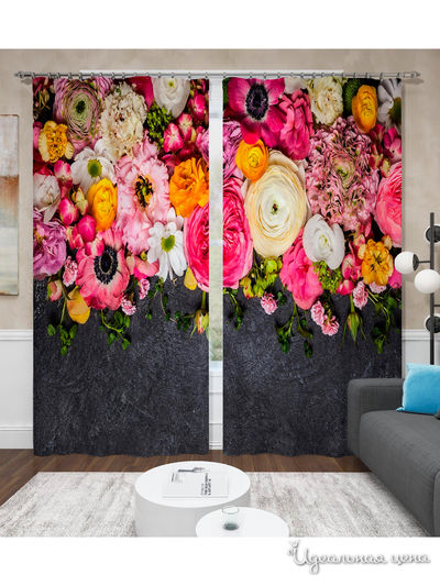 Шторы, 145*260 см, 2 шт. Сирень, цвет мультиколор