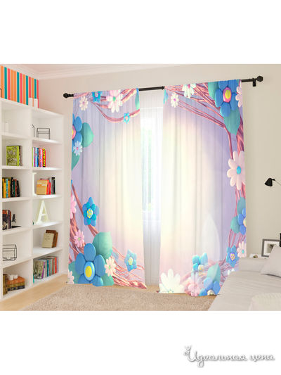 Шторы, 145*260 см, 2 шт. Сирень, цвет мультиколор