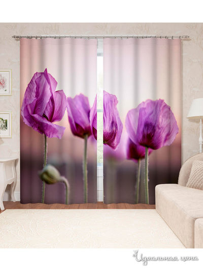 Шторы, 145*260 см, 2 шт. Сирень, цвет мультиколор