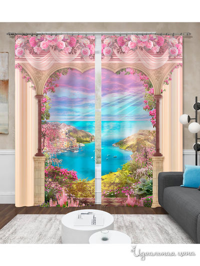 Шторы, 145*260 см, 2 шт. Сирень, цвет мультиколор