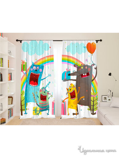 Шторы, 145*260 см, 2 шт. Сирень, цвет мультиколор