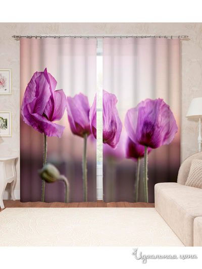 Шторы, 150*260 см, 2 шт. Сирень, цвет мультиколор