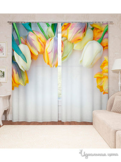 Шторы, 150*260 см, 2 шт. Сирень, цвет мультиколор