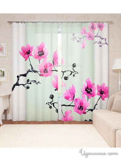 Шторы, 150*260 см, 2 шт. Сирень, цвет мультиколор