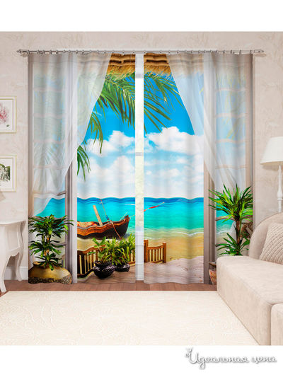 Шторы, 150*260 см, 2 шт. Сирень, цвет мультиколор