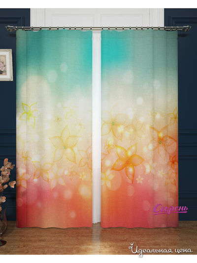 Шторы, 145*260 см, 2 шт. Сирень, цвет мультиколор