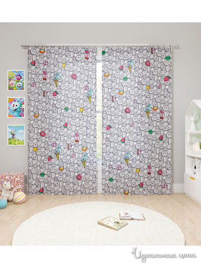 Шторы, 145*260 см, 2 шт. Сирень, цвет мультиколор