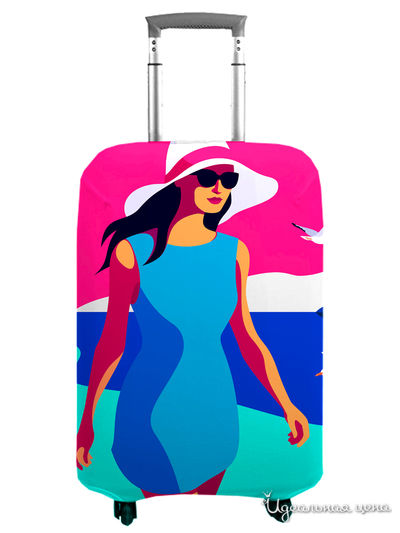 Чехол на чемодан, М (высота 70 см) Сирень, цвет мультиколор