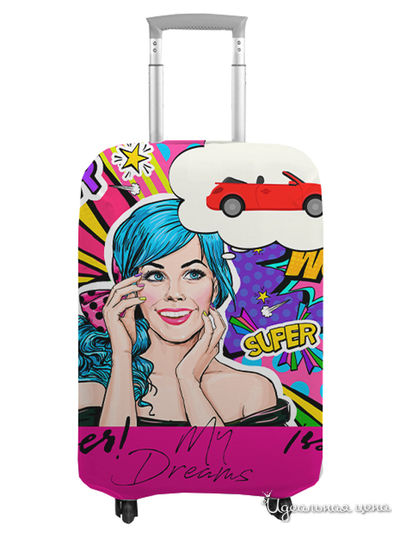 Чехол на чемодан, М (высота 70 см) Сирень, цвет мультиколор