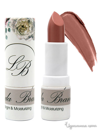 Помада для губ Сияние и увлажнение, tea rose, 4 г, Landa Branda, цвет бежевый
