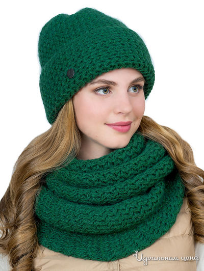 Комплект: шапка, снуд LANDRE, цвет зеленый
