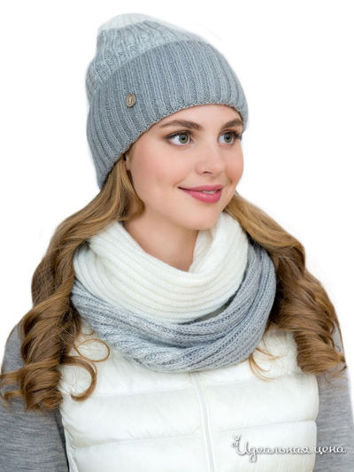 Комплект: шапка, снуд LANDRE, цвет белый, серый