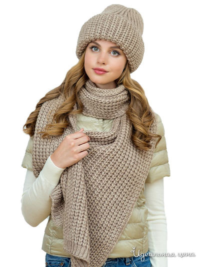 Комплект: шапка, шарф LANDRE, цвет бежевый