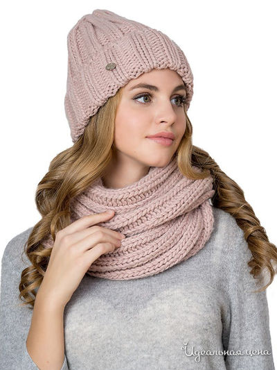 Комплект: шапка, снуд LANDRE, цвет светло-розовый