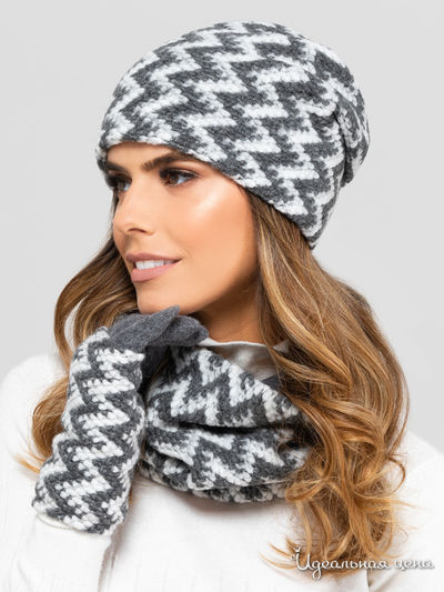 Комплект: шапка, снуд KAMEA, цвет темно-серый