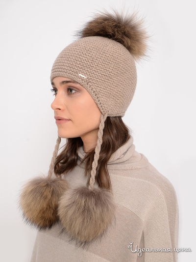 Шапка Deja Fashion, цвет темно-бежевый