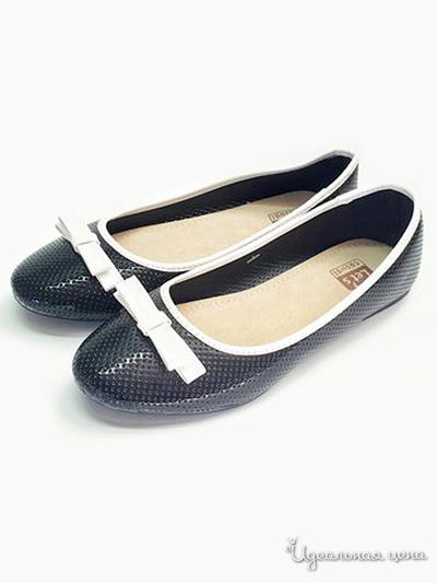 Балетки Let's, цвет черный, белый