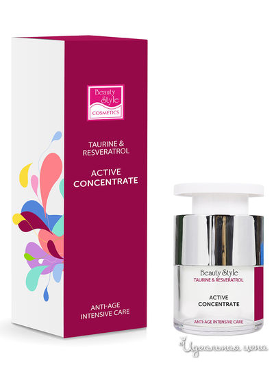 Концентрат для лица активный Anti Age plus Taurine & Resveratrol, 15 мл, Beauty Style