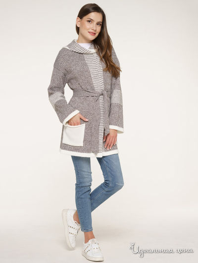 Жакет VAY, цвет бежевый, светло-серый, молочный