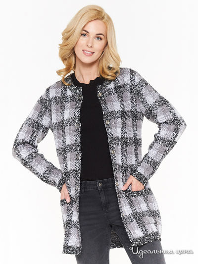 Жакет VAY, цвет черный, белый, серый