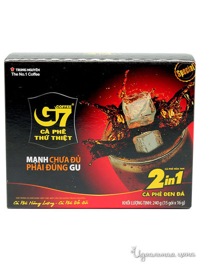 Кофе растворимый 2 in 1, 15 пакетиков * 16 г, G7, цвет черный