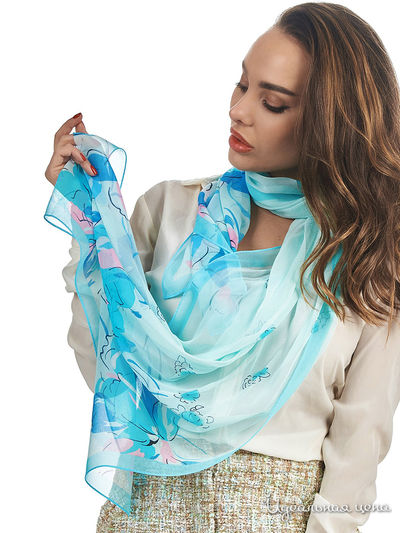 Палантин, 170*53 см Moltini, цвет бирюзовый