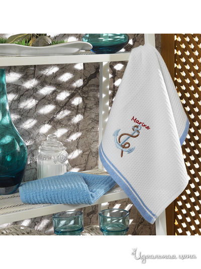 Полотенце кухонное, 40*60 см, 2 шт Maxstyle, цвет кремовый, голубой