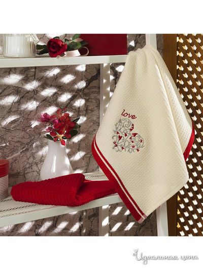 Полотенце кухонное, 40*60 см, 2 шт Maxstyle, цвет бежевый, красный
