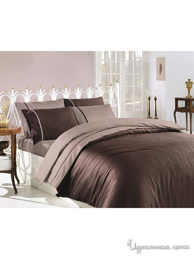 Комплект постельного белья, Евро First Choice, цвет коричневый