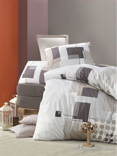 Комплект постельного белья, Семейный VICTORIA, цвет бежевый