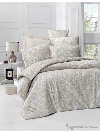 Комплект постельного белья, Семейный VICTORIA, цвет бежевый