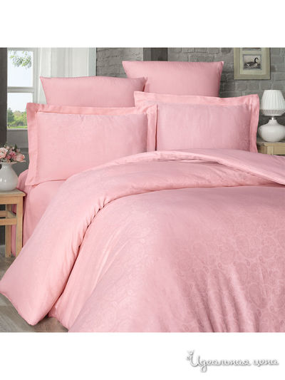 Комплект постельного белья, Семейный Maxstyle, цвет светло-розовый